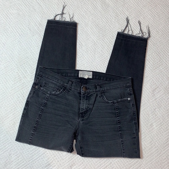 Current/Elliott The Seamed Easy Stiletto Skinny Jeans, Charcoal Gray/Black, 28 - Picture 3 of 16